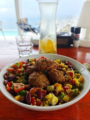 Falafel Mexican bowl at Bluerama in Koh Phangan