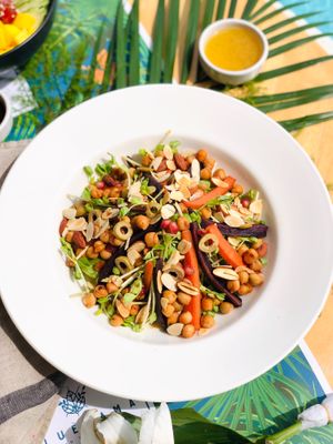 spiced chickpeas and carrots salad at Bluerama in Koh Phangan