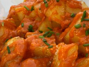 Papas con Romesco at Sota De Copes in Tarragona