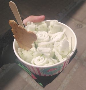 Basil and lemon flavoured sorbet at Ciepło Zimno by Lody Tajskie in Sanok