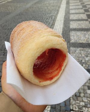 strawberry jam filling at Sweet Dreams in Prague
