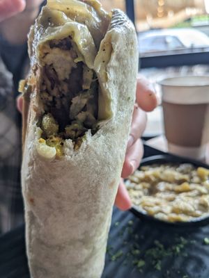Vegan breakfast burrito filling at The Exchange in Colorado Springs