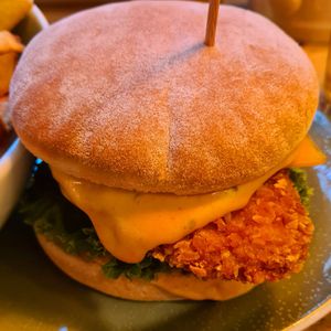 The burger with cheese and trueffel at Hans Im Glück - Mercedes Platz in Berlin