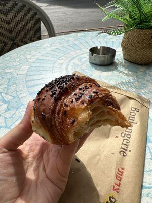 Vegan chocolate croissant (flaky!)  at Maafe Tsarfati Daari in Rishon Letsiyon