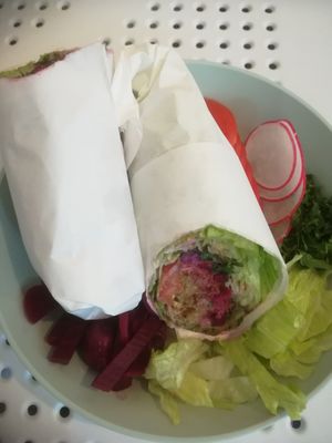 Green wrap at Tahina Bite in Budapest