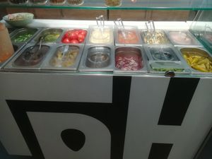 Ingredients on display 1 at Tahina Bite in Budapest