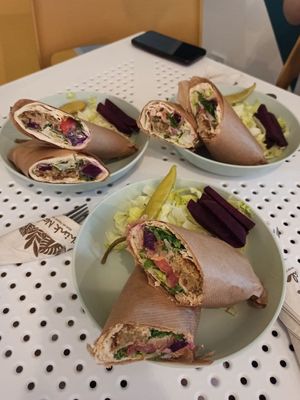 Falafel wraps at Tahina Bite in Budapest