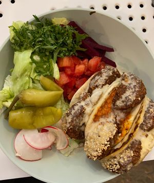 Falafel tacos at Tahina Bite in Budapest