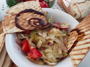 Salad at Tahina Bite in Budapest