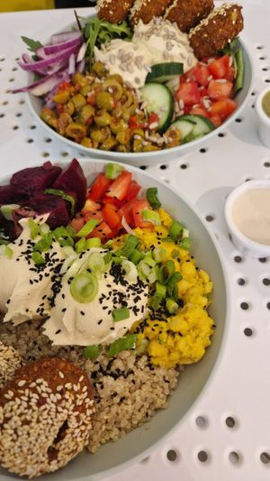 Superfood bowl at Tahina Bite in Budapest