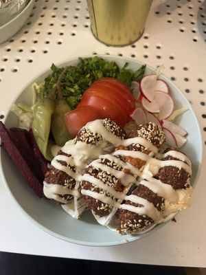 Falafel tacos  at Tahina Bite in Budapest