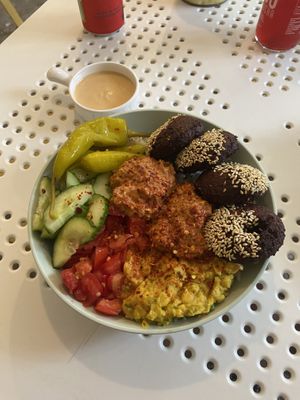 Spicy bowl with muhammara   at Tahina Bite in Budapest