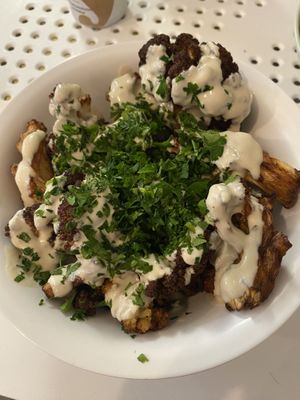 fried cauliflower with tahini   at Tahina Bite in Budapest