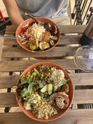 Our takeaway bowls reconstructed at home   at Tahina Bite in Budapest