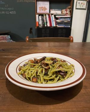 Champignon pasta with three types of mushrooms! 🍄☺️ at Chez Valerie 셰 발레리 in Seoul