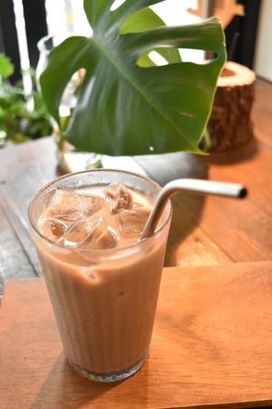 A refreshing cup of Canadian style ice latte made with soy milk and maple syrup! ☺️ at Chez Valerie 셰 발레리 in Seoul