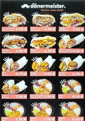Menu for Döner at Dönermeister - Neubaugürtel in Vienna