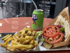 Vegan kebab menu with fries  at Dönermeister - Neubaugürtel in Vienna