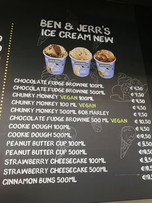 Ice Cream Menu at Dönermeister - Neubaugürtel in Vienna