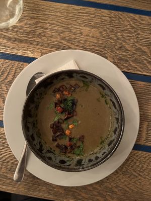 Vegan Lentil Soup at Mazel Tov in Budapest