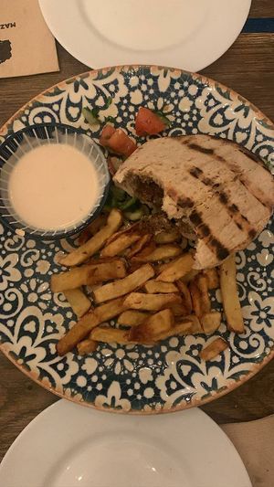 Falafel sandwich at Mazel Tov in Budapest