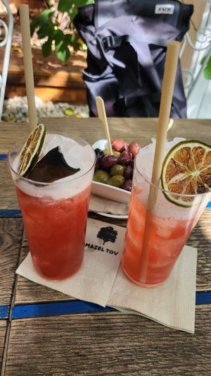 Two Cocktails and Olives at Mazel Tov in Budapest