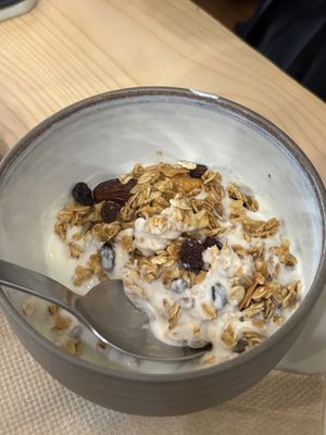 granola with alpro yogurt   at Oslo Kaffebar in Berlin
