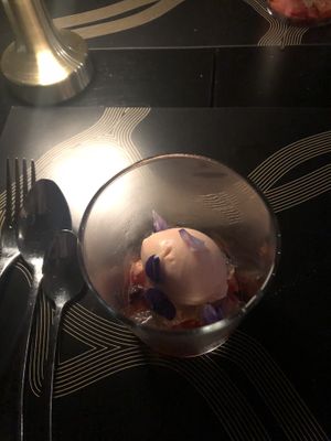 Blood orange sorbet at Rogue Bistro in Newstead