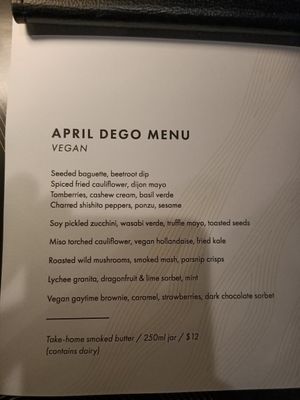 April Degustation Menu at Rogue Bistro in Newstead
