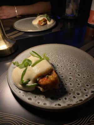 Tempura eggplant at Rogue Bistro in Newstead