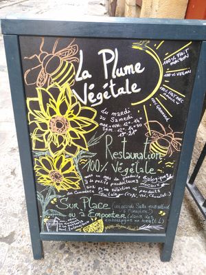 Menu at La Plume Végétale in Aix-en-provence