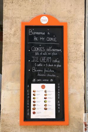 menu at Be my Cookie in Bordeaux