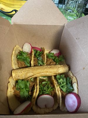 Tacos Especial Party w/Taquito (Yum) • No Onions 🙌  at Flacos in Berkeley