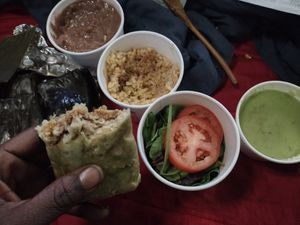 Poblano tamale at Flacos in Berkeley