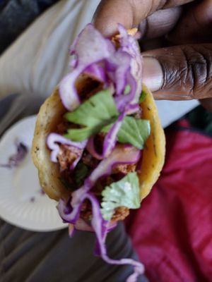 Mole taco! at Flacos in Berkeley
