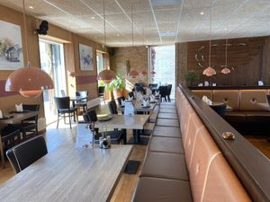 Seating upstairs at Lucky Star  in Koege