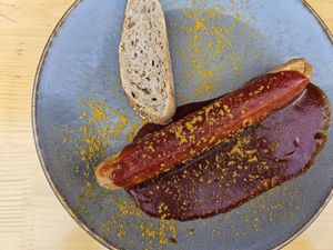 Vegane Currywurst at Curry in Dusseldorf