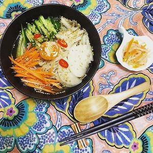 Vegan Naengmyun (Korean Cold Noodle Soup)  at Momma Noodles - Pop Up in Zushi