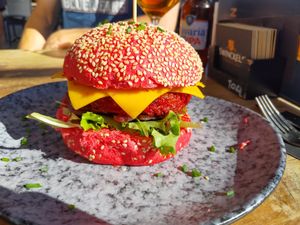 Beetroot burger at Bitemark in Alkmaar