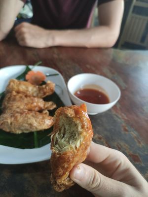 Tofu skin chicken at Orchid Spa in Koh Tao