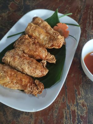 Tofu skin chicken at Orchid Spa in Koh Tao
