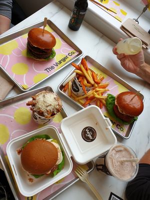 Egan junk food FEAST!! Amazing burgers, thank you!! at The Vurger Co in Brighton