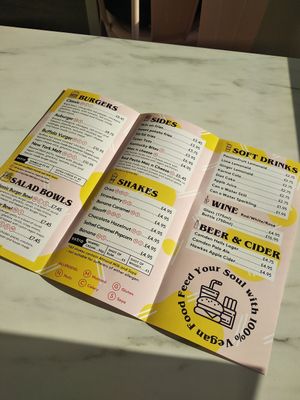 Menu at The Vurger Co in Brighton