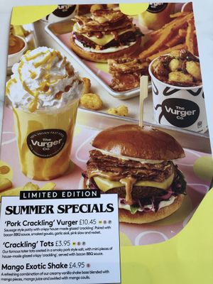 Menu front  at The Vurger Co in Brighton