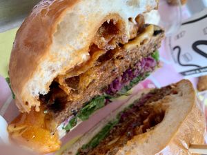 The Vurger Co - Cracklings burger  at The Vurger Co in Brighton