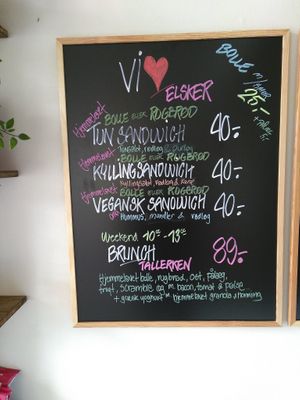 Menu at Strandcaféen in Broendby