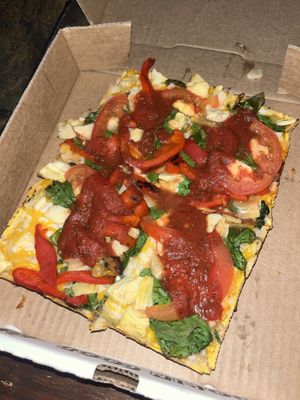 garden variety pie w vegan cheese for 19$  at Satch Squared in Gainesville