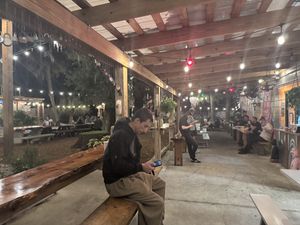 Where you wait to pick up the pizza  at Satch Squared in Gainesville