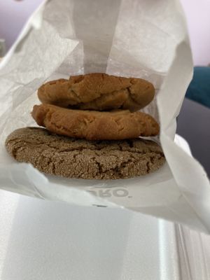 Peanut butter cookies and ginger cookie!   at Copenhagen Café in Tarpon Springs