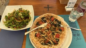 Salad is organic, as everything else. They harvest their own produce and make their own olive oil. at Bastione & Costanza in Cefalu